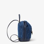 FENDI Backpack Blue flocked FF denim backpack - Image 3